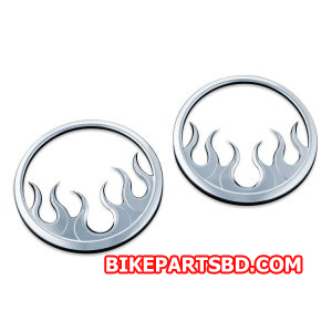 Kuryakyn Flame Front Speaker Grills For Harley Touring