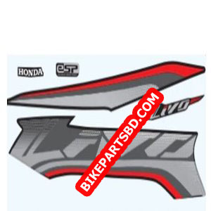 Graphics Sticker Set for Honda Livo | Black Vehicle | Red & Black Sticker | Both Sides