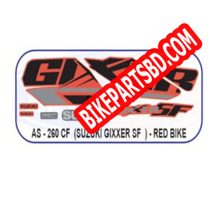 Graphics Sticker Set for Suzuki Gixxer SF | Red Vehicle | Both Sides