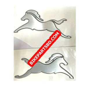 Monogram Set for TVS Apache RTR 160 | RTR 180 | Horse | Silver Colour | 3D Decal Graphics