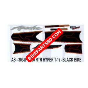 Graphics Sticker Set for TVS Apache RTR 160 | Hyper EdgeType 1 | Black Vehicle | Both Sides