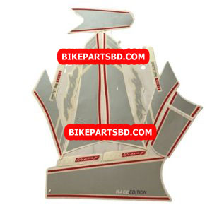 Graphics Sticker Set for TVS Apache RTR 160 | Racing | 2019 Model | Red & Silver | Vinyl Decal Set | Both Sides