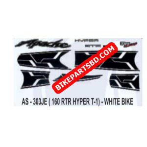 Graphics Sticker Set for TVS Apache RTR 160 | Hyper EdgeType 1 | White Vehicle | Both Sides