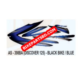 Graphics Sticker Set for Bajaj Discover 125 | Black Vehicle | Blue Sticker | Both Sides
