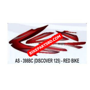 Graphics Sticker Set for Bajaj Discover 125 | Red Vehicle | Both Sides