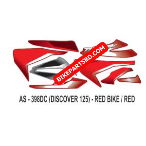 Graphics Sticker Set for Bajaj Discover 125 | Red Vehicle | Red Sticker | Both Sides