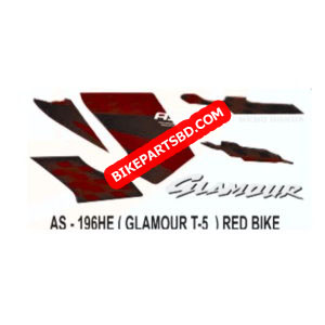 Graphics Sticker Set for Hero Glamour | Type 5 | ASFS | Red Vehicle | Both Sides