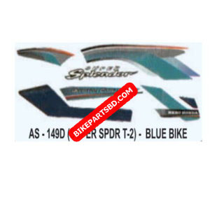Graphics Sticker Set for Hero Honda Super Splendor | Type 2 | Blue Vehicle | Both Sides