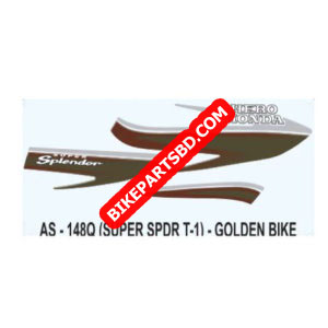 Graphics Sticker Set for Hero Honda Super Splendor | Type 1 | Golden Vehicle | Both Sides