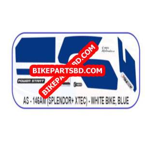 Graphics Sticker Set for Hero Splendor Plus | XTEC | White Vehicle | Blue Sticker | Both Sides