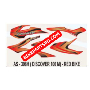 Graphics Sticker Set for Bajaj Discover 100M | Red Vehicle | Both Sides